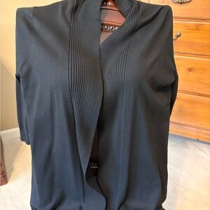 Zoe & Zac Black Ribbed Open Cardigan